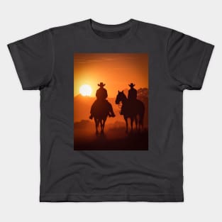 Cowboys at sunset Kids T-Shirt